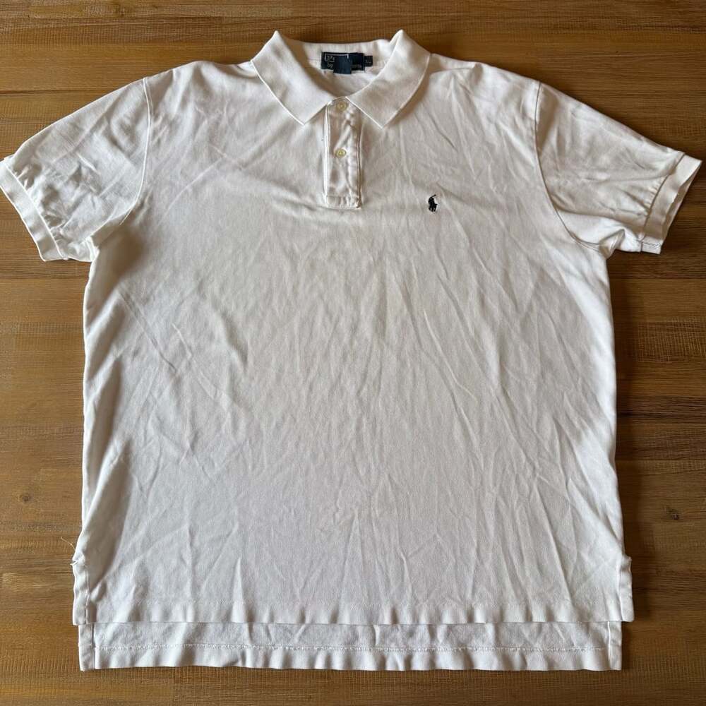 Vintage 90’s White Polo By Ralph Lauren Shirt XL Made in USA